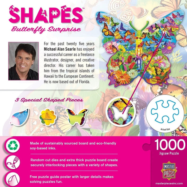 Contours Butterfly Surprise 1000 Piece Shaped Jigsaw Puzzle Eco-Friendly Design Image 3