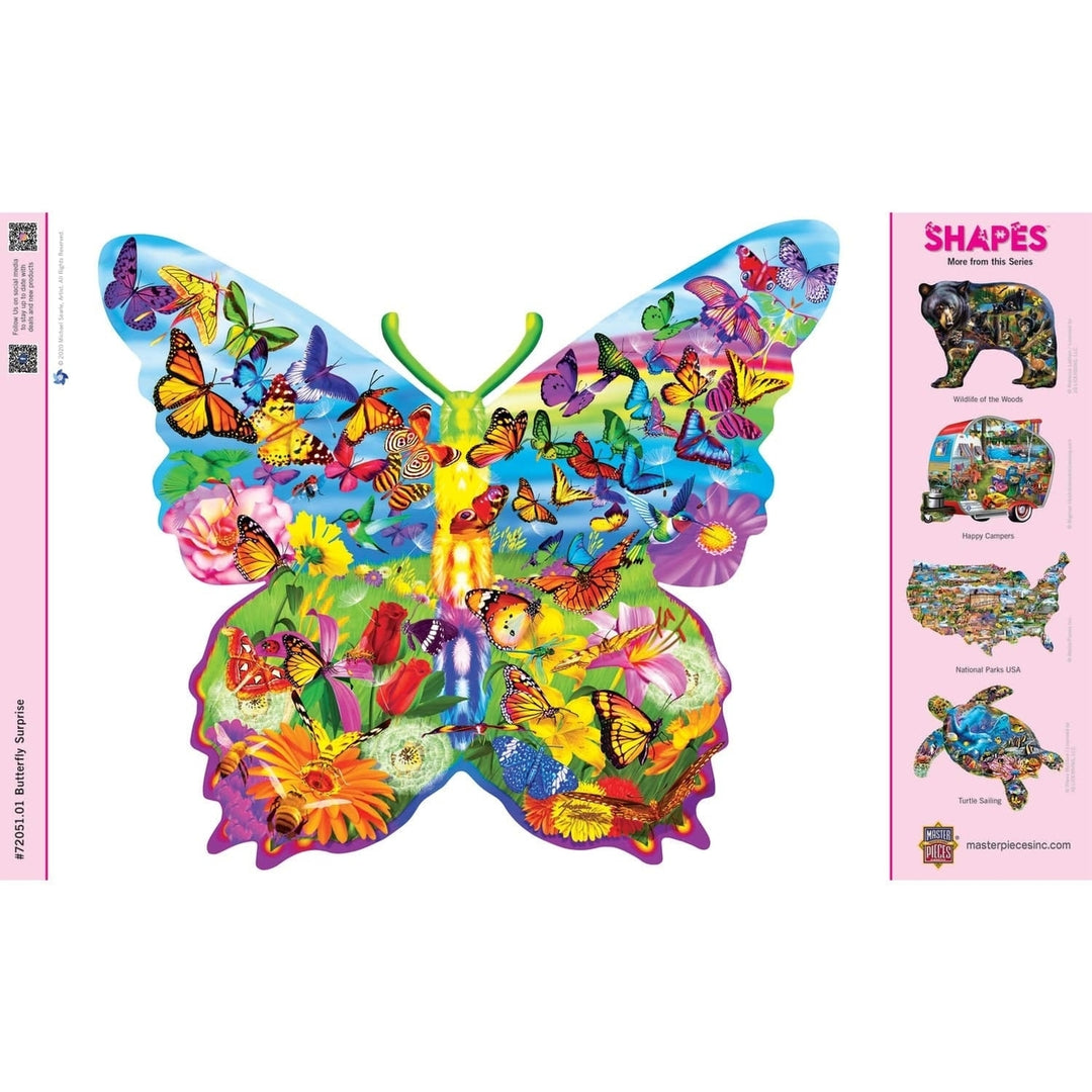 Contours Butterfly Surprise 1000 Piece Shaped Jigsaw Puzzle Eco-Friendly Design Image 4