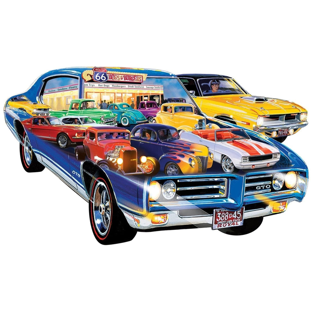 Contours Road Trippin 1000 Piece Hot Rod Shaped Jigsaw Puzzle Recycled Material Image 2