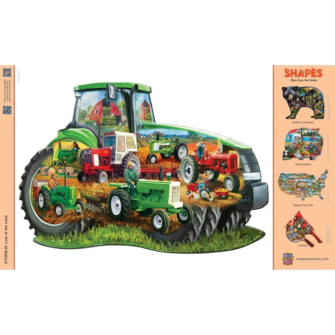 Contours Love of the Land 1000 Piece Shaped Jigsaw Puzzle Tractor Design Image 4