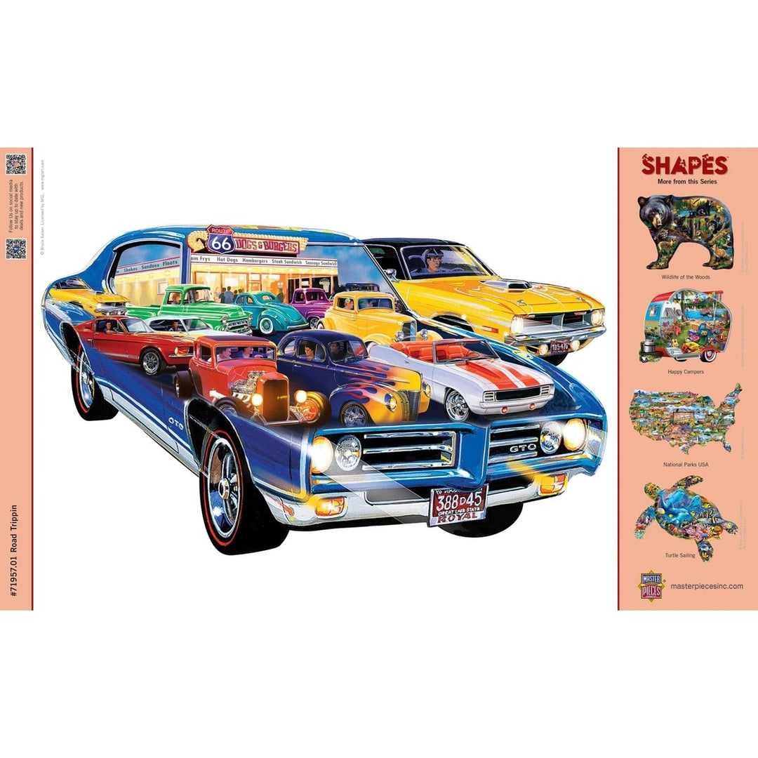 Contours Road Trippin 1000 Piece Hot Rod Shaped Jigsaw Puzzle Recycled Material Image 4