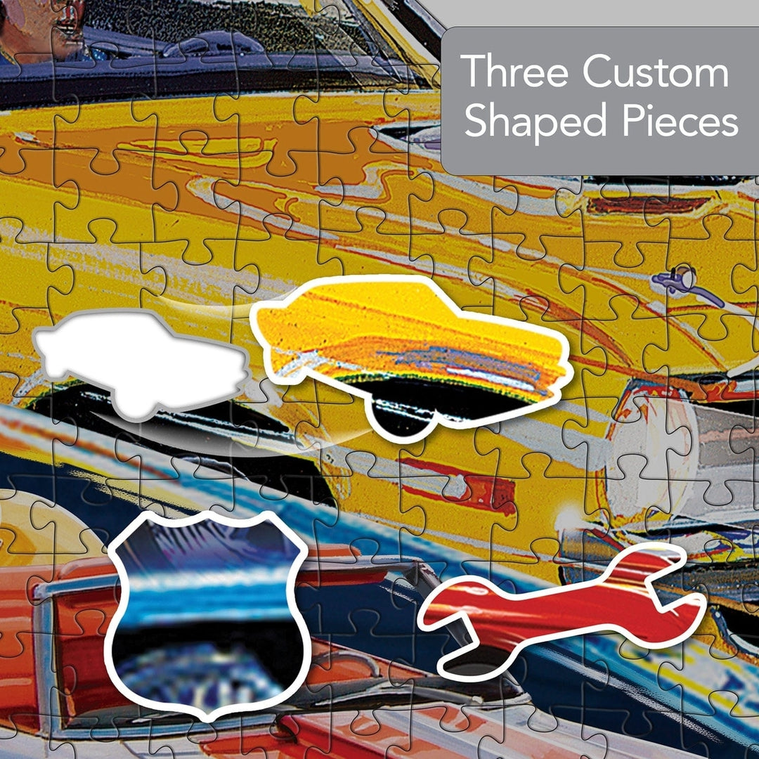 Contours Road Trippin 1000 Piece Hot Rod Shaped Jigsaw Puzzle Recycled Material Image 4