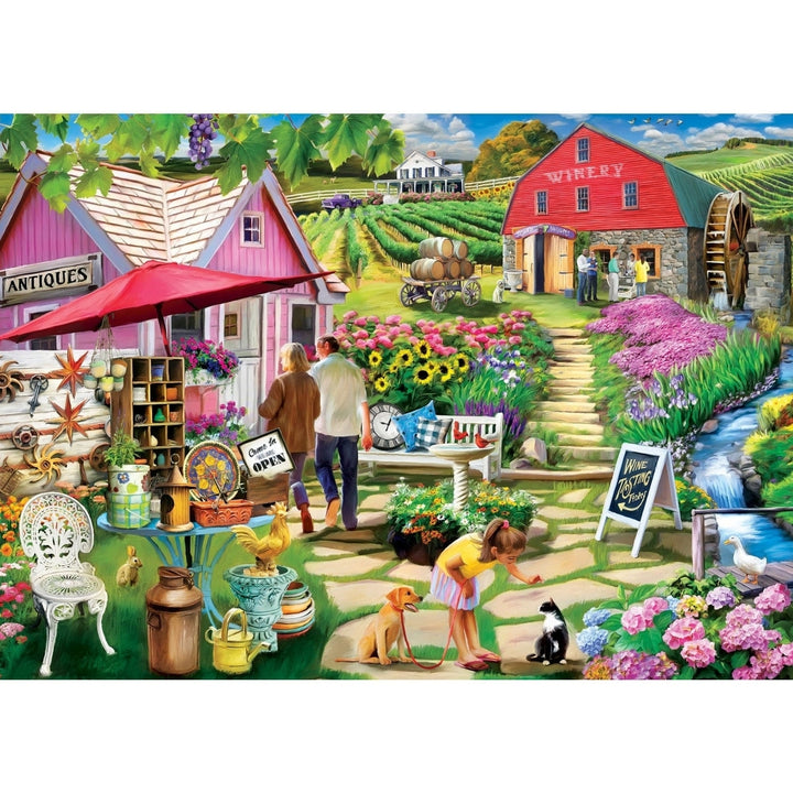 Country Escapes Stone Mill Vineyards 500 Piece Jigsaw Puzzle Antique Theme Image 2