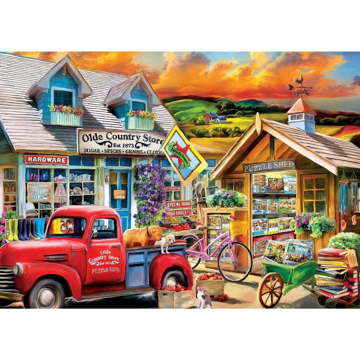 Country Escapes Puzzle Shed 500 Piece Jigsaw Puzzle Charming General Store Scene Image 2