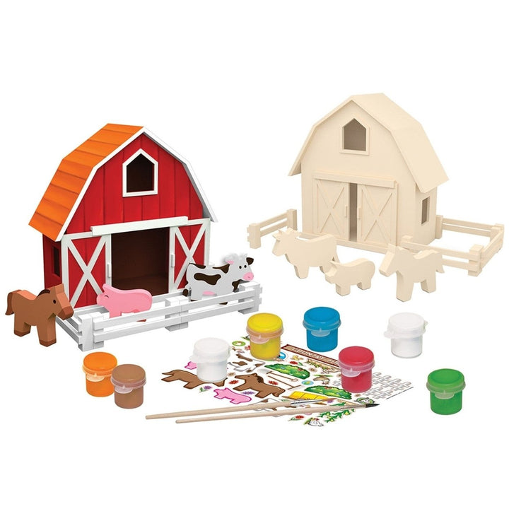 Country Farm Wood Craft and Paint Kit Real Wood Art Set for Kids 12 Pieces Image 2