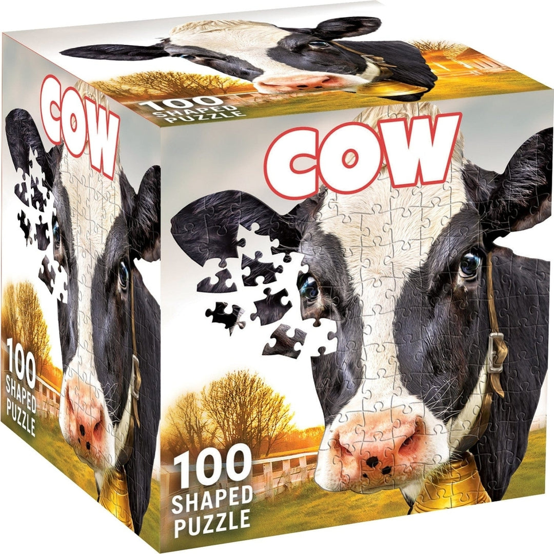 Dairy Cow 100 Piece Shaped Jigsaw Puzzle Eco-Friendly Recycled Board Game Image 1