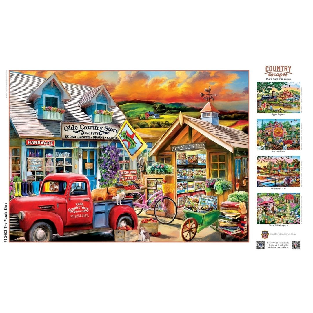 Country Escapes Puzzle Shed 500 Piece Jigsaw Puzzle Charming General Store Scene Image 4