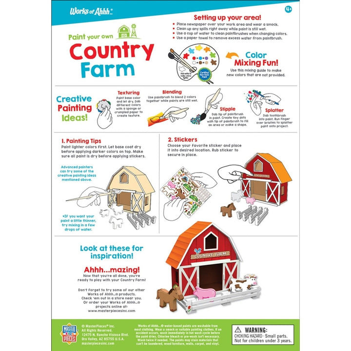 Country Farm Wood Craft and Paint Kit Real Wood Art Set for Kids 12 Pieces Image 4