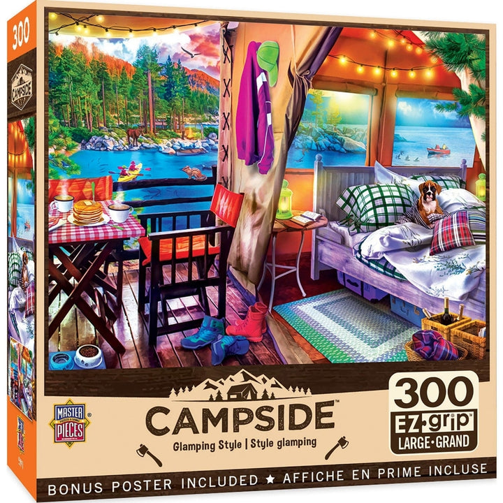 MasterPieces 300 Piece EZ Grip Jigsaw Puzzle Glamping Style Eco-Friendly Family Game Image 1