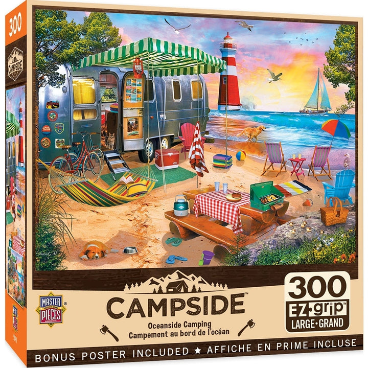 Campside - Oceanside Camping 300 Piece EZ Grip Jigsaw Puzzle Image 1