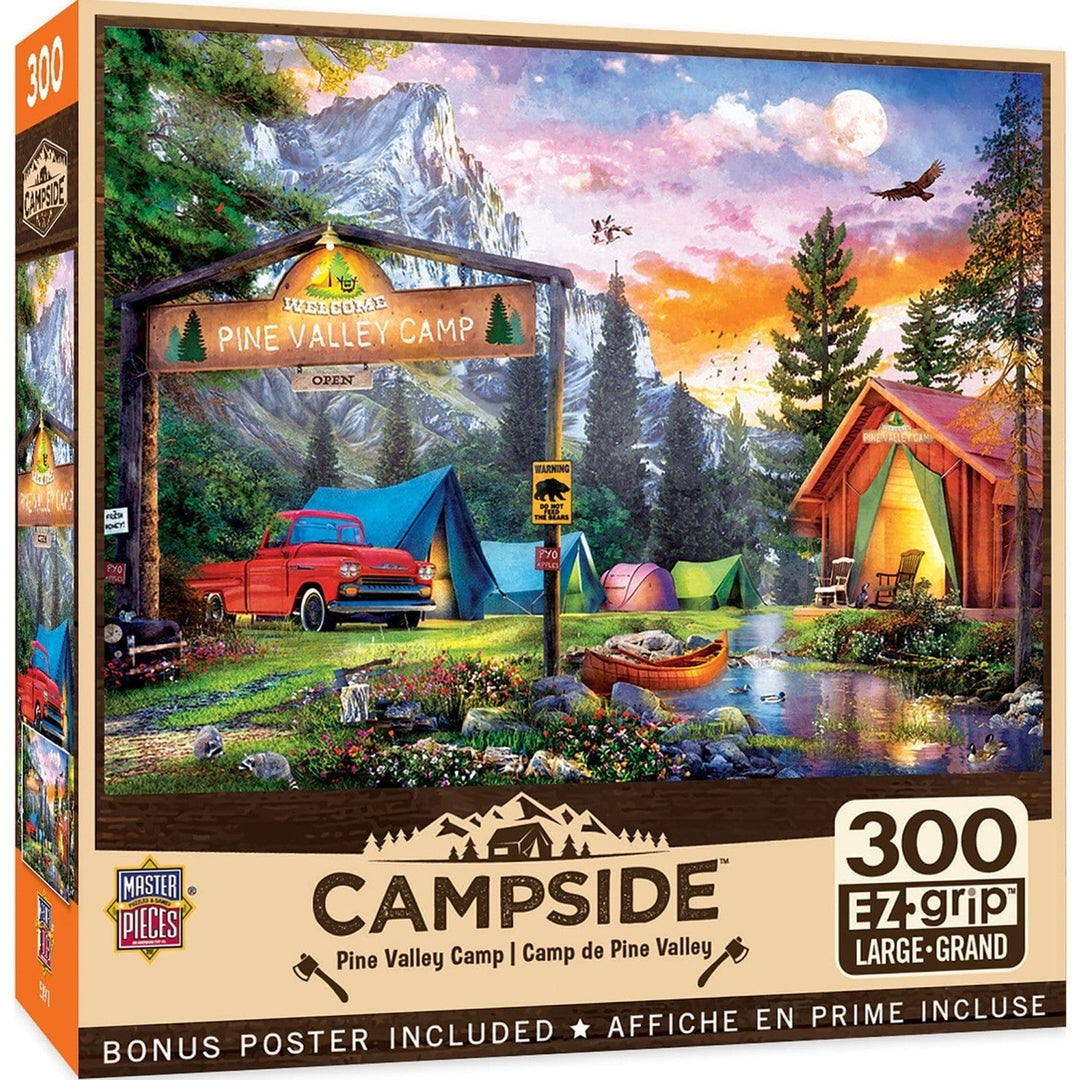 Campside Pine Valley Camp 300 Piece EZ Grip Jigsaw Puzzle 18x24 Inches Recycled Image 1