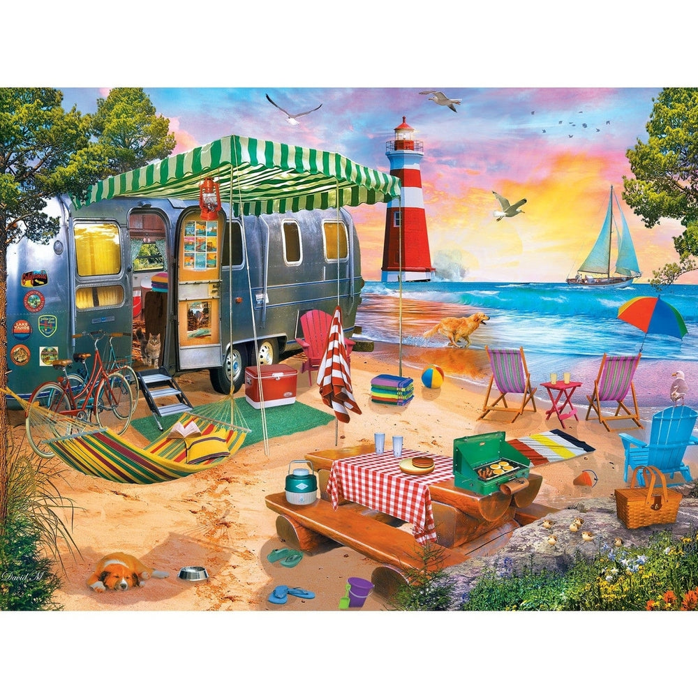 Campside - Oceanside Camping 300 Piece EZ Grip Jigsaw Puzzle Image 2