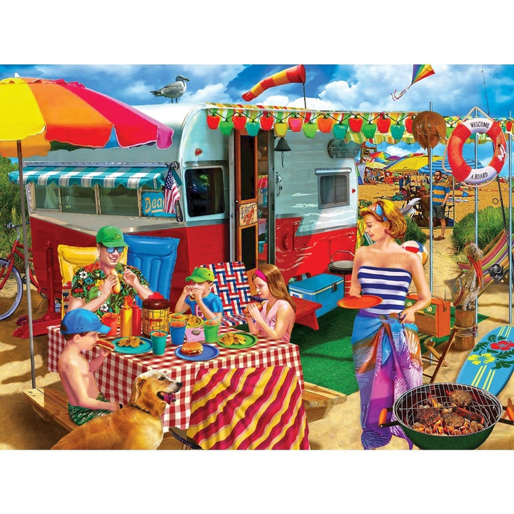 MasterPieces Campside 300 Piece Jigsaw Puzzle 18x24 Colorful Beach Scene Recycled Image 2