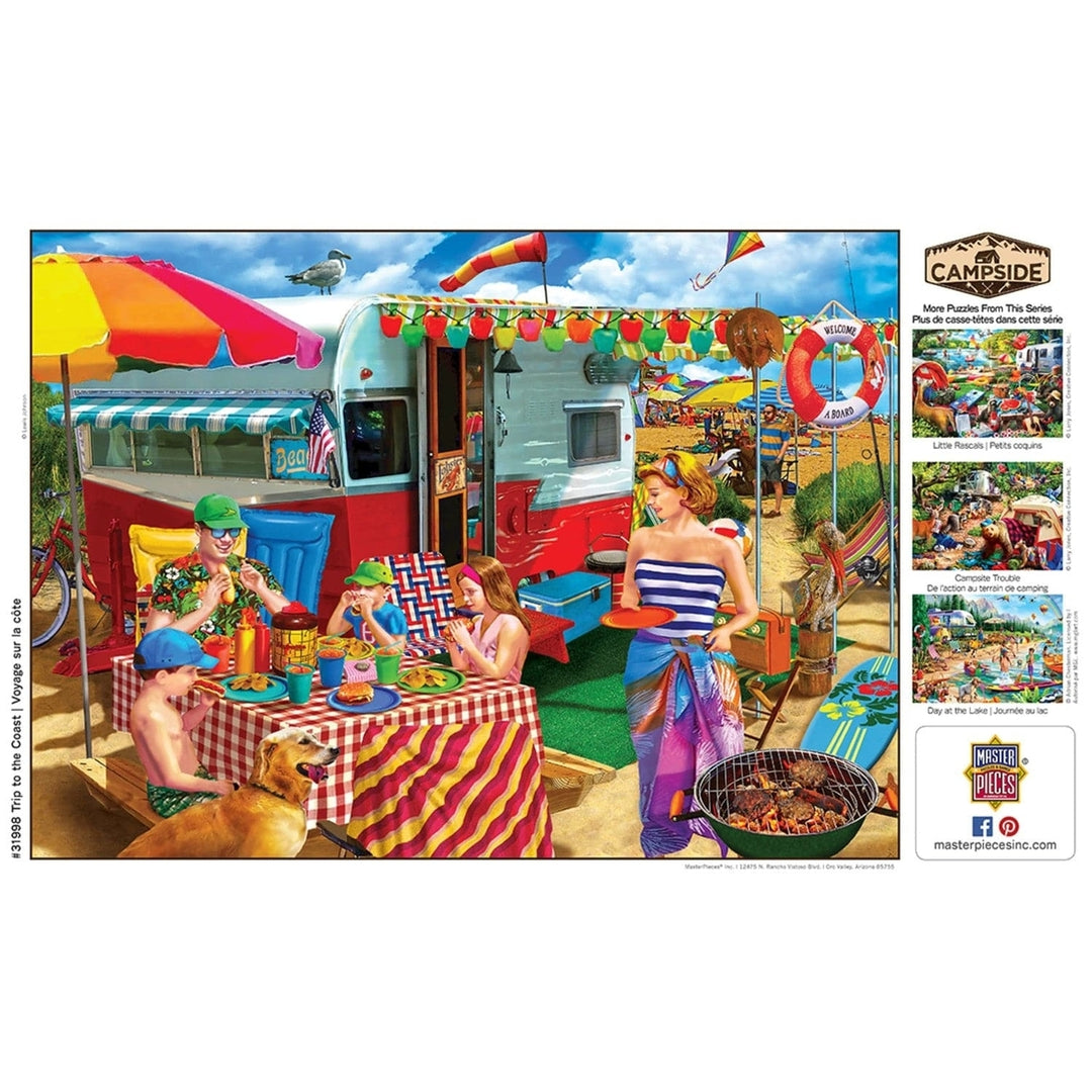 MasterPieces Campside 300 Piece Jigsaw Puzzle 18x24 Colorful Beach Scene Recycled Image 4