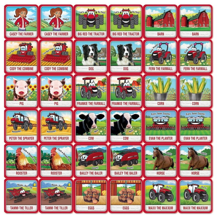 Case IH Casey and Friends Matching Game for Kids Memory Fun Farm Theme 18 Pairs Image 2