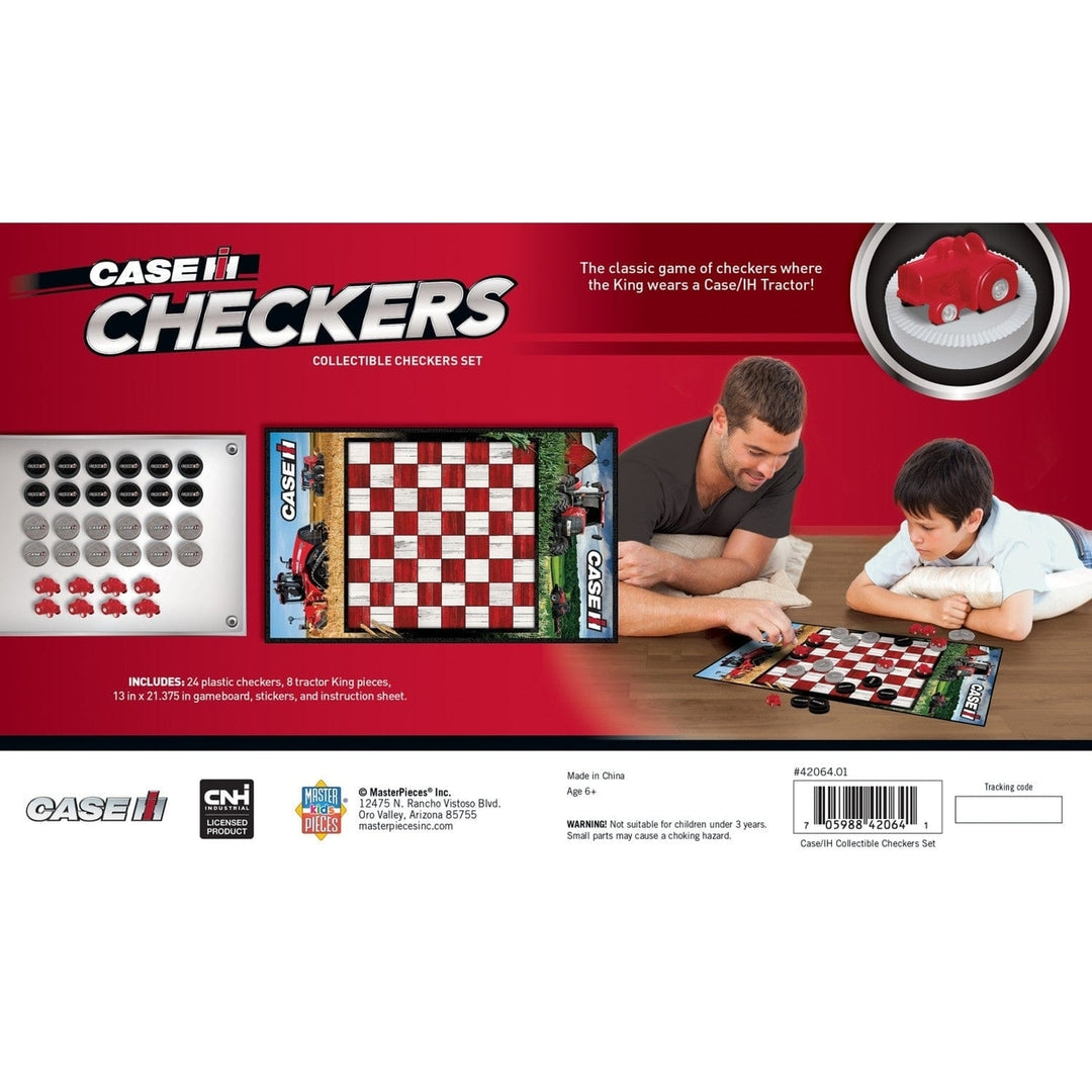 Case IH Checkers Game 13x21 Farm Board 24 Black Gray Pieces for Ages 6+ Image 3