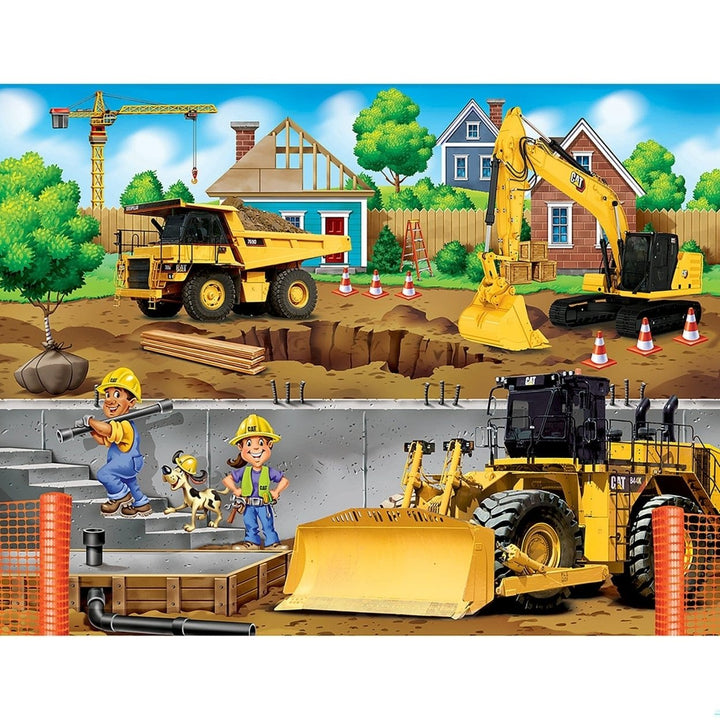 CAT In My Neighborhood 60 Piece Jigsaw Puzzle Construction Scene Kids 5+ Image 2