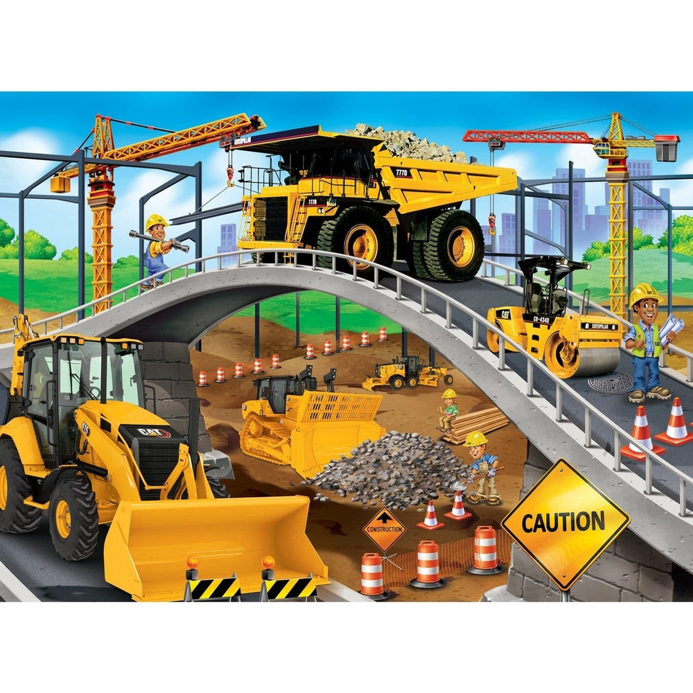 CAT Under the Bridge Jigsaw Puzzle 60 Pieces 19x14 inches Ages 5+ Construction Theme Image 2