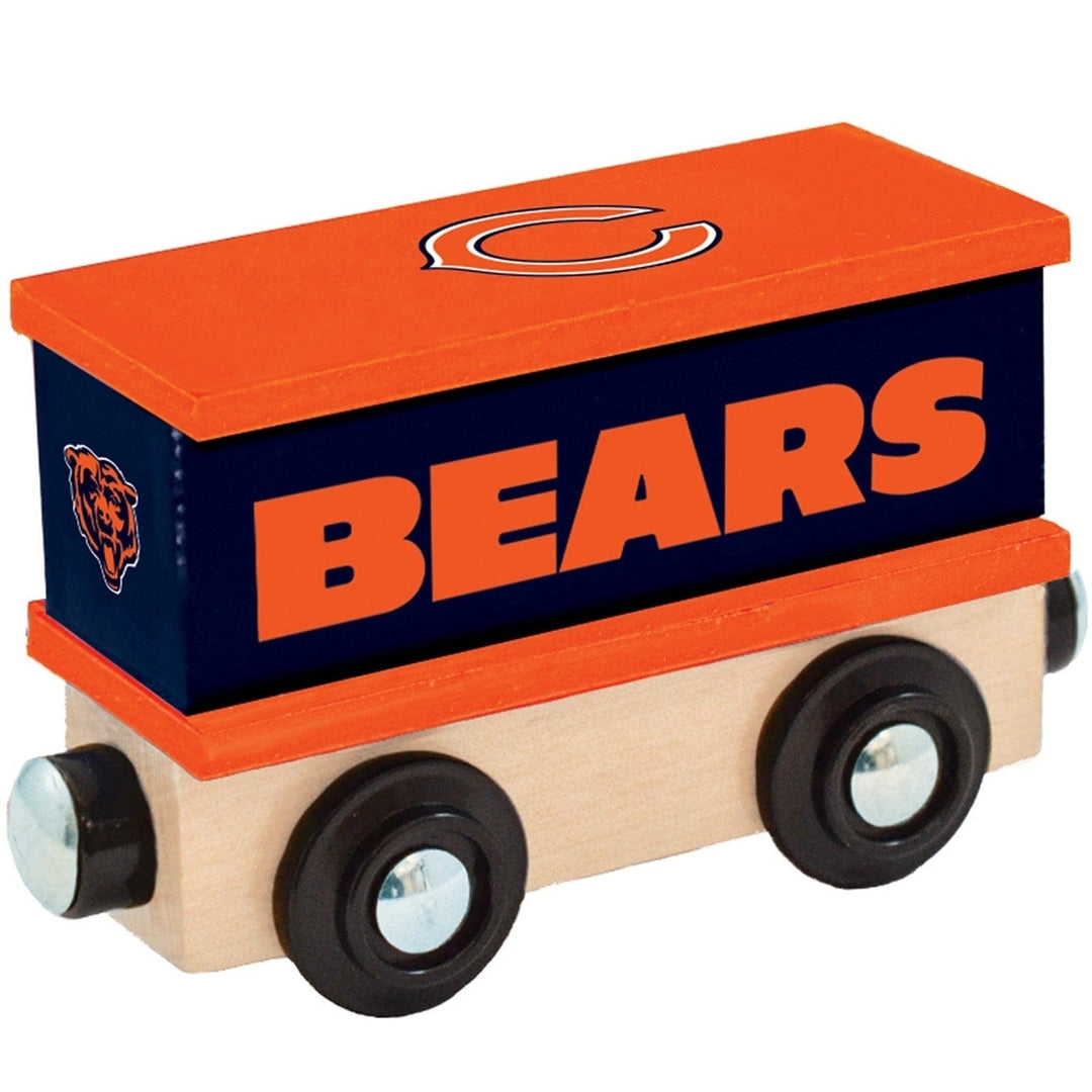 Chicago Bears Toy Train Box Car Hand-Painted Real Wood Ages 3 and Up Image 1