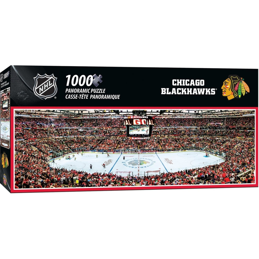 Chicago Blackhawks 1000 Piece Puzzle Panoramic Jigsaw 13x39 Recycled Material Image 1