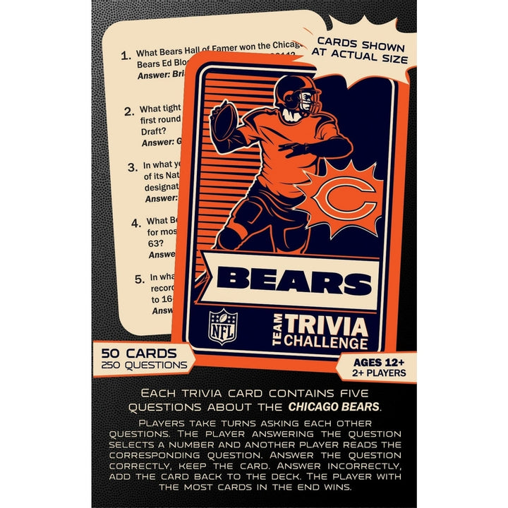 Chicago Bears Trivia Challenge Game 50 Cards 250 Questions Age 12 and Up Image 3