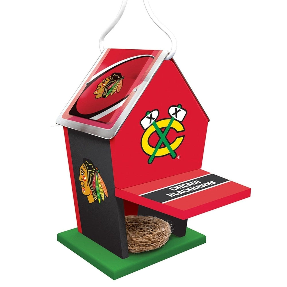 Chicago Blackhawks Birdhouse Wooden Waterproof Outdoor Decor for Bird Lovers Image 2