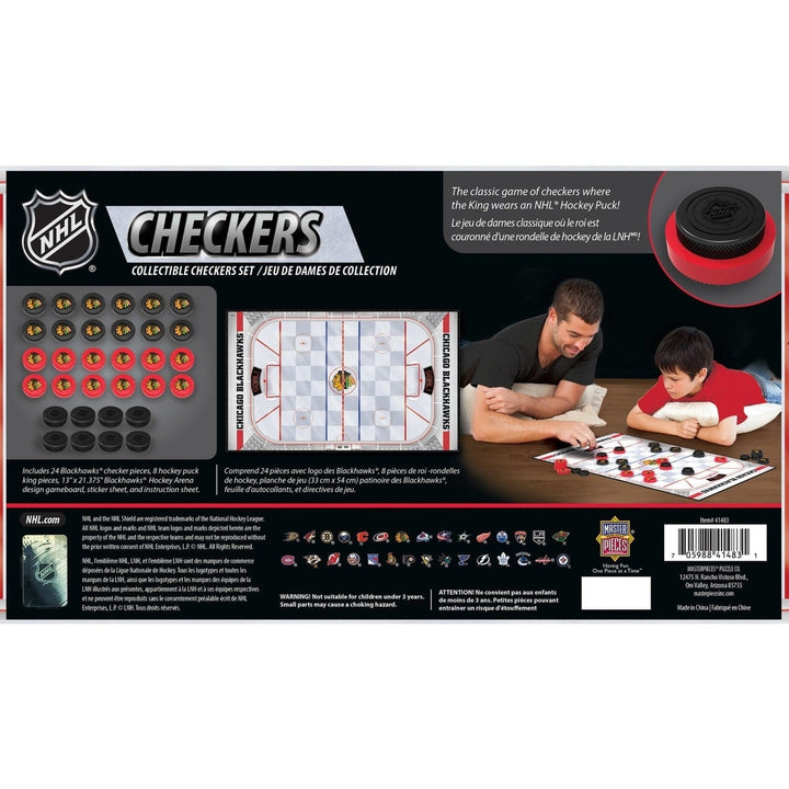 Chicago Blackhawks Checkers Board Game 24 Pieces Officially Licensed NHL Image 3