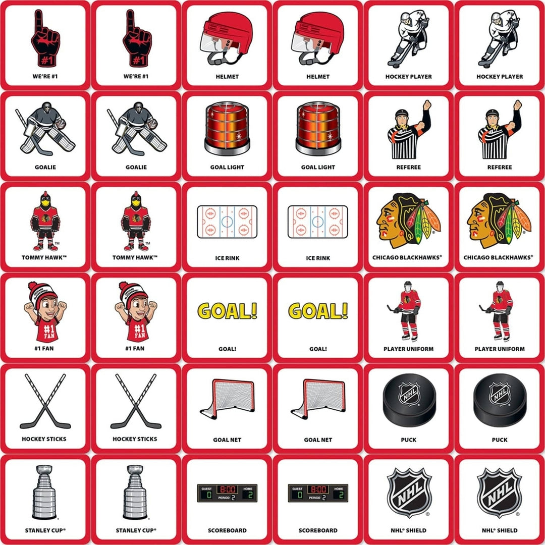 Chicago Blackhawks Matching Game Family Fun Card Game for All Ages 18 Pairs Image 2