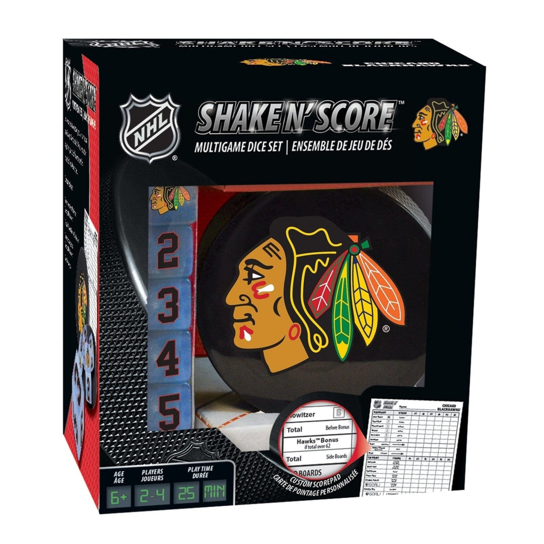 Chicago Blackhawks Shake n Score Dice Game NHL Travel Game for Fans Image 1