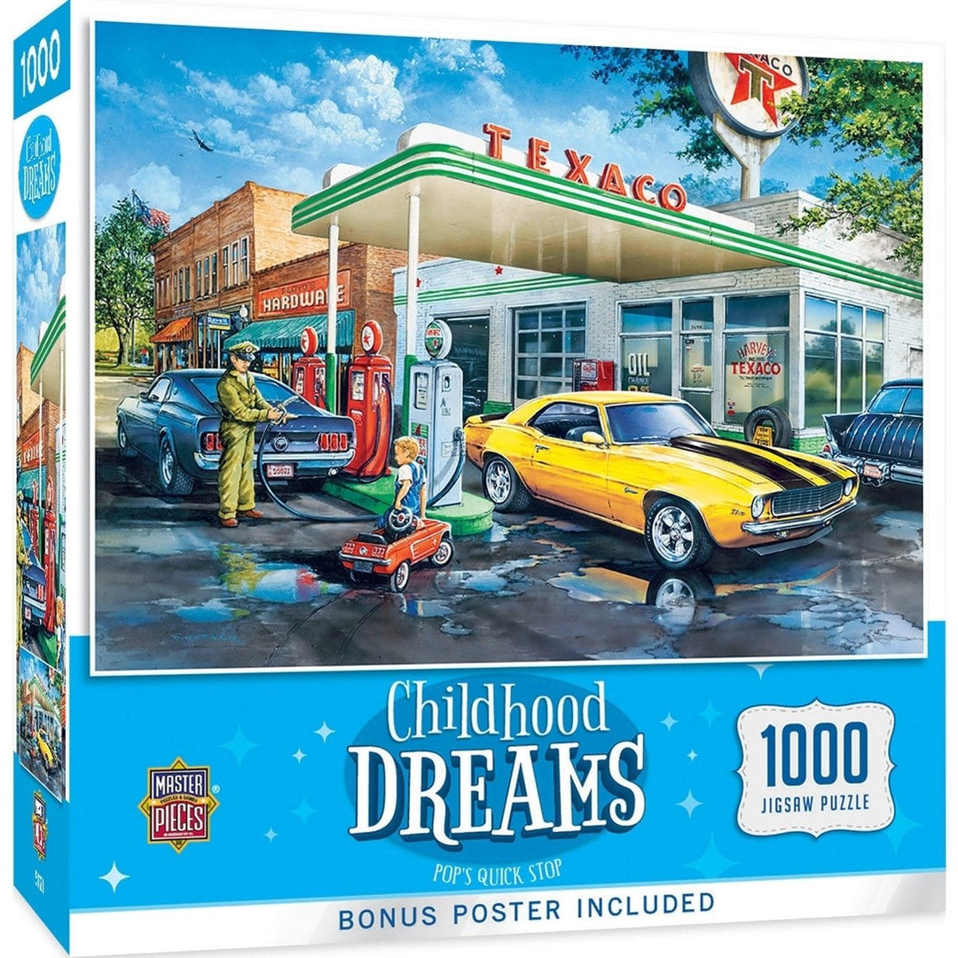 MasterPieces Childhood Dreams Pops Quick Stop 1000 Piece Jigsaw Puzzle 19.25"x26.75" Image 1