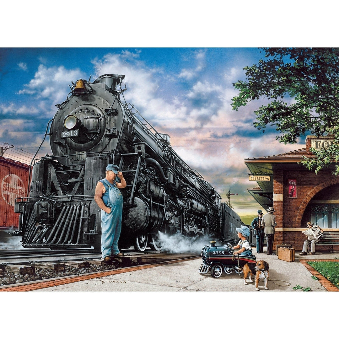 Childhood Dreams Puzzle 1000 Pieces Railway Themed Family Fun Jigsaw Puzzle Image 2