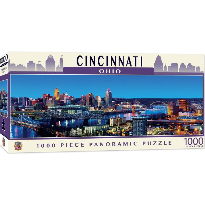 Cincinnati Ohio 1000 Piece Panoramic Jigsaw Puzzle American Vista Urban Skyline Image 1