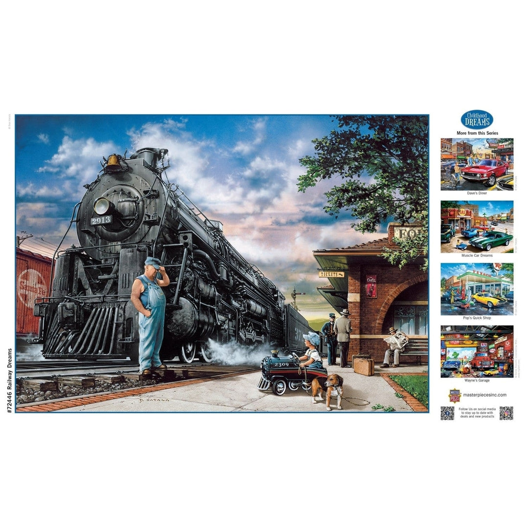 Childhood Dreams Puzzle 1000 Pieces Railway Themed Family Fun Jigsaw Puzzle Image 4