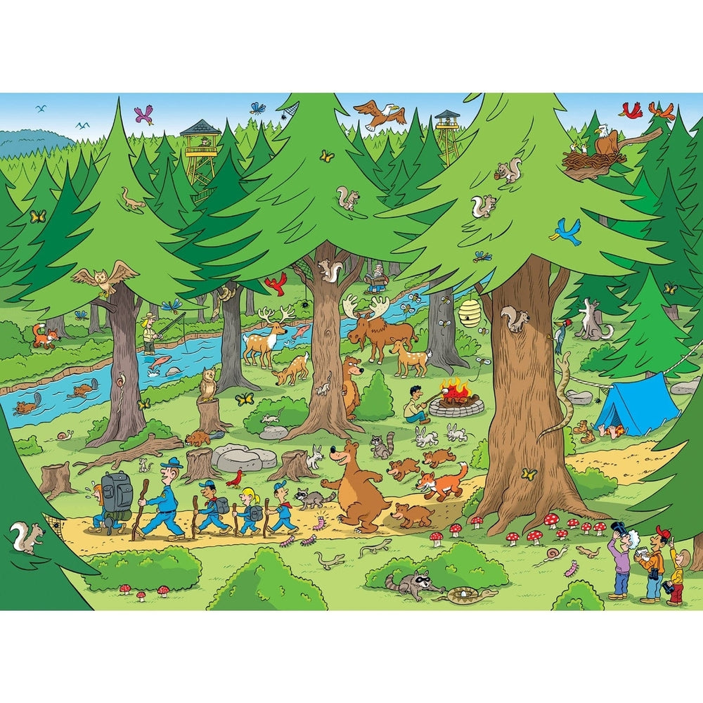 101 Things to Spot in the Woods Jigsaw Puzzle 101 Pieces 19x14 for Ages 6+ Image 2