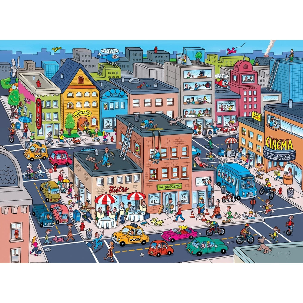 101 Things to Spot in Town 101 Piece Jigsaw Puzzle 19x14 Puzzles for Ages 6+ Image 2