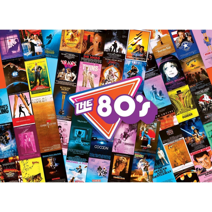 80s Blockbusters Jigsaw Puzzle 1000 Pieces Nostalgic Movie Collage Fun Image 2