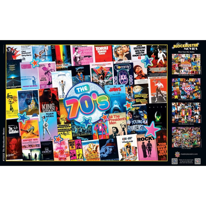 70s Blockbusters 1000 Piece Jigsaw Puzzle Nostalgic Film Collage Retro Artwork Image 4