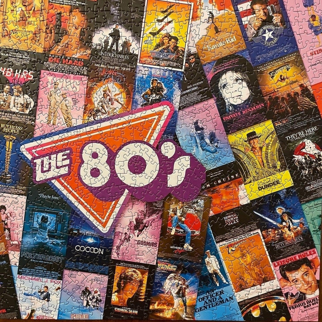 80s Blockbusters Jigsaw Puzzle 1000 Pieces Nostalgic Movie Collage Fun Image 6