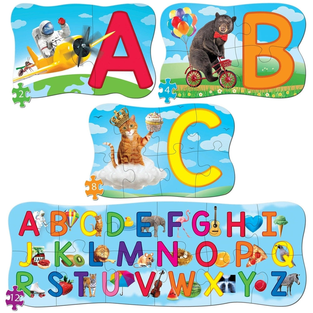 ABCs Educational Jigsaw Puzzles 4-Pack Colorful Learning Toys for Ages 3+ Image 2