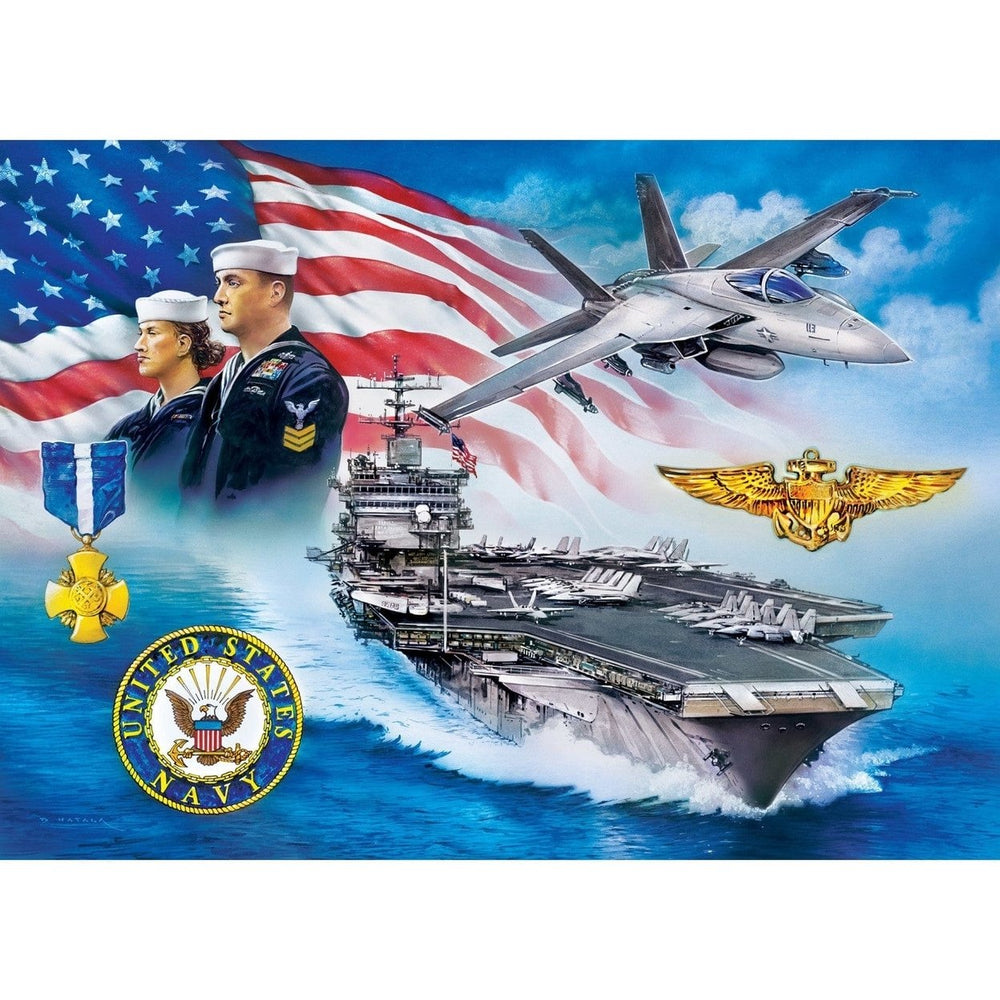 MasterPieces Americas Navy Anchors Away 1000 Piece Jigsaw Puzzle Eco-Friendly Image 2