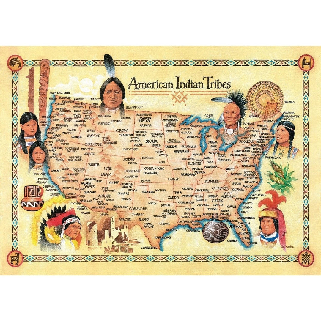 MasterPieces 500 Piece Jigsaw Puzzle American Indian Tribes 15 x 21 Eco-Friendly Image 2