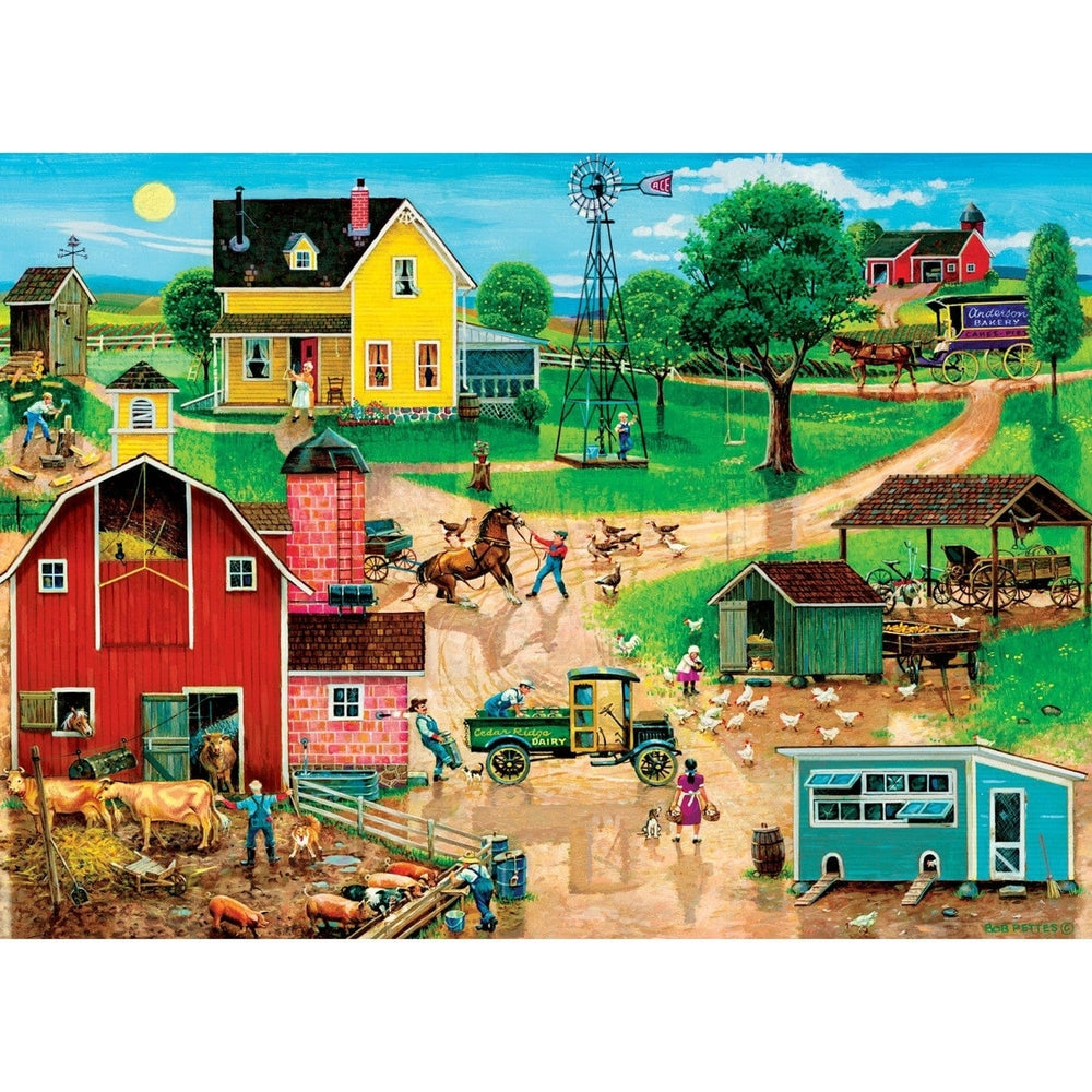 MasterPieces Americana After the Chores 500pc EZ Grip Jigsaw Puzzle 26.75x19.25 Image 2