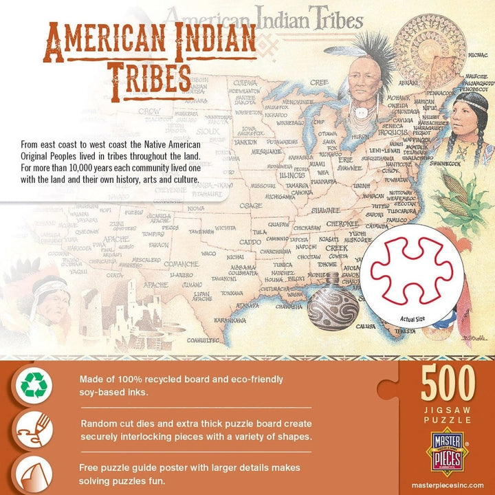 MasterPieces 500 Piece Jigsaw Puzzle American Indian Tribes 15 x 21 Eco-Friendly Image 3