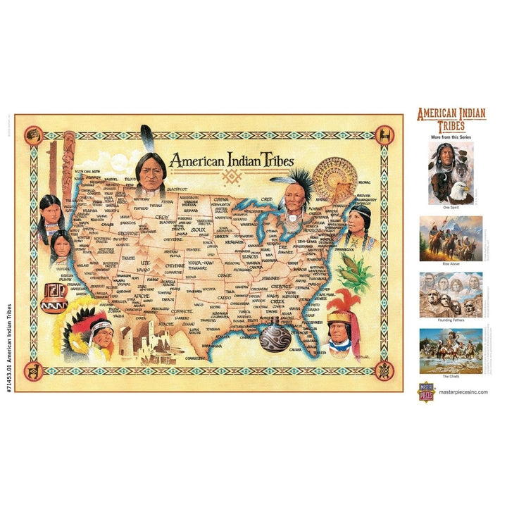 MasterPieces 500 Piece Jigsaw Puzzle American Indian Tribes 15 x 21 Eco-Friendly Image 4