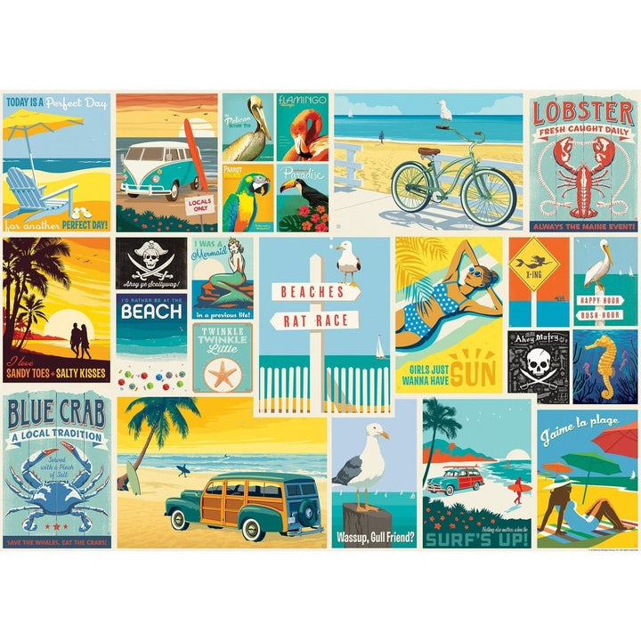 Anderson Design Group 1000 Piece Coastal Collection Jigsaw Puzzle Retro Art Image 2