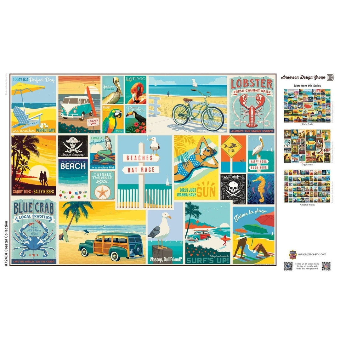 Anderson Design Group 1000 Piece Coastal Collection Jigsaw Puzzle Retro Art Image 4