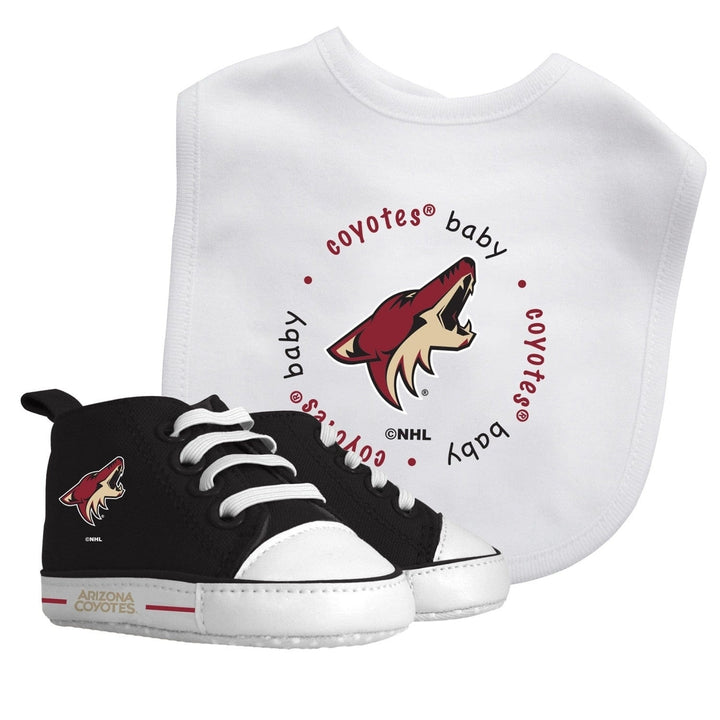 Arizona Coyotes Baby Gift Set 2 Piece Bib and Pre-Walker Shoes Cotton Slip-On Image 1