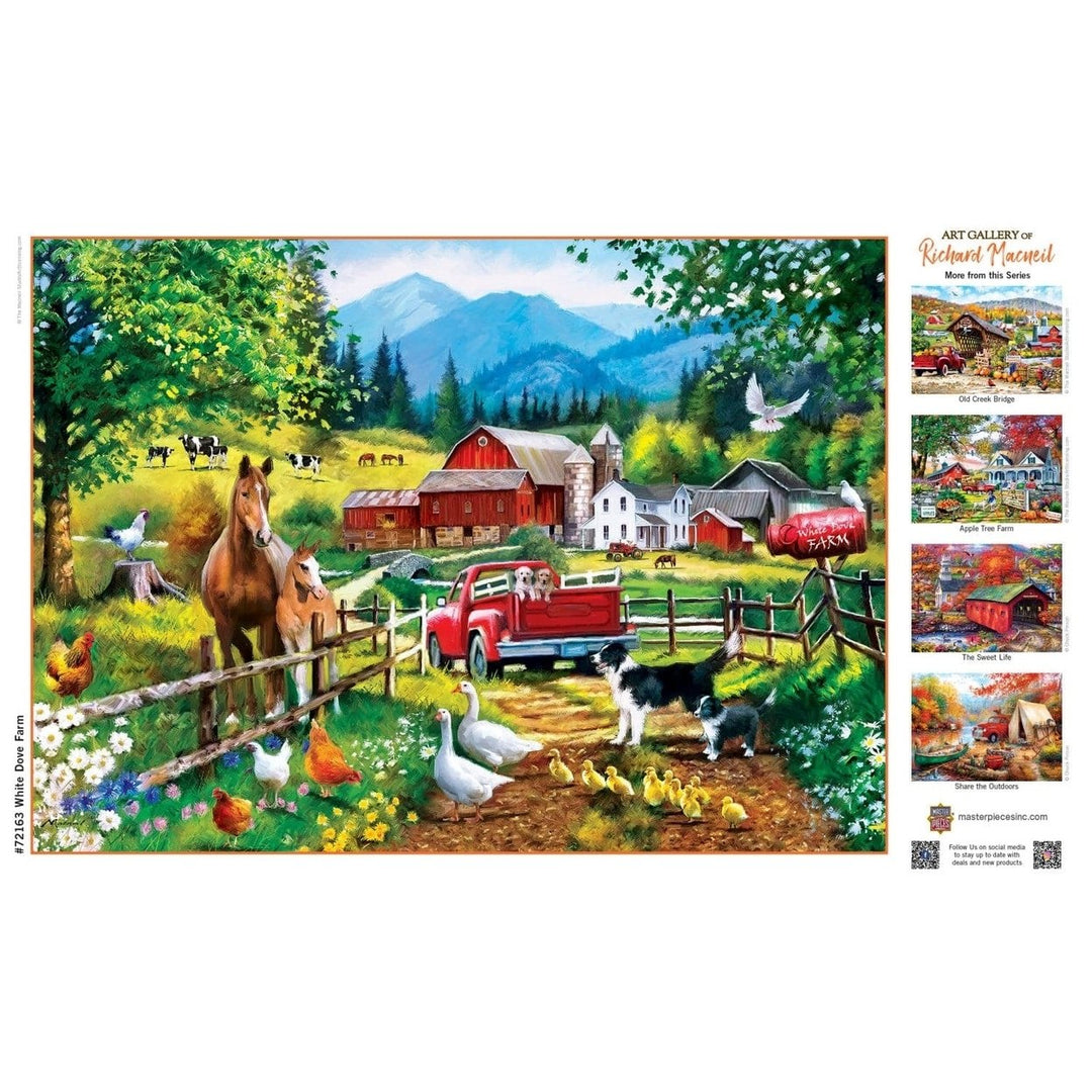 MasterPieces Art Gallery White Dove Farm 1000 Piece Jigsaw Puzzle 19.25x26.75 Image 4