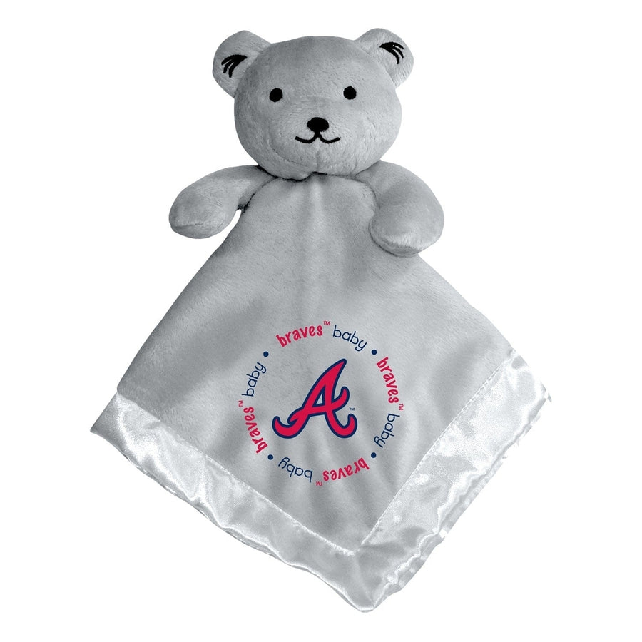 Atlanta Braves Security Bear Gray Plush 14x14 Baby Fanatic Comfort Toy Image 1