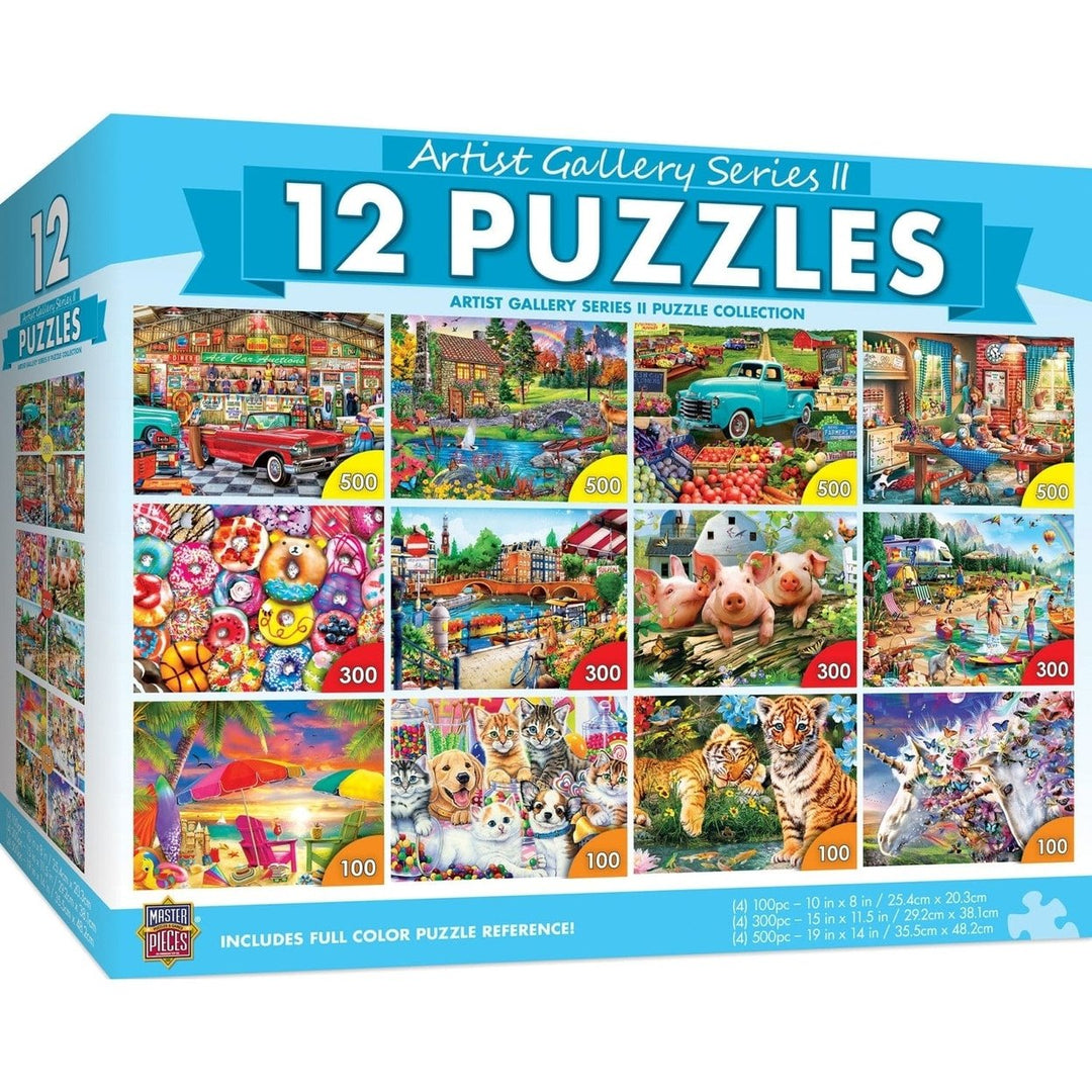 MasterPieces Artist Gallery Jigsaw Puzzle Collection 12 Pack with Poster Image 1